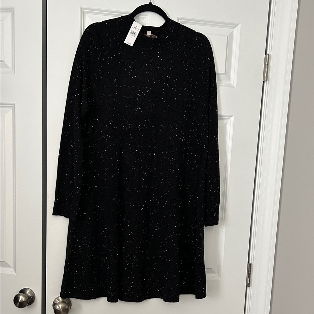 NWT loft funnel neck sweater dress sz L